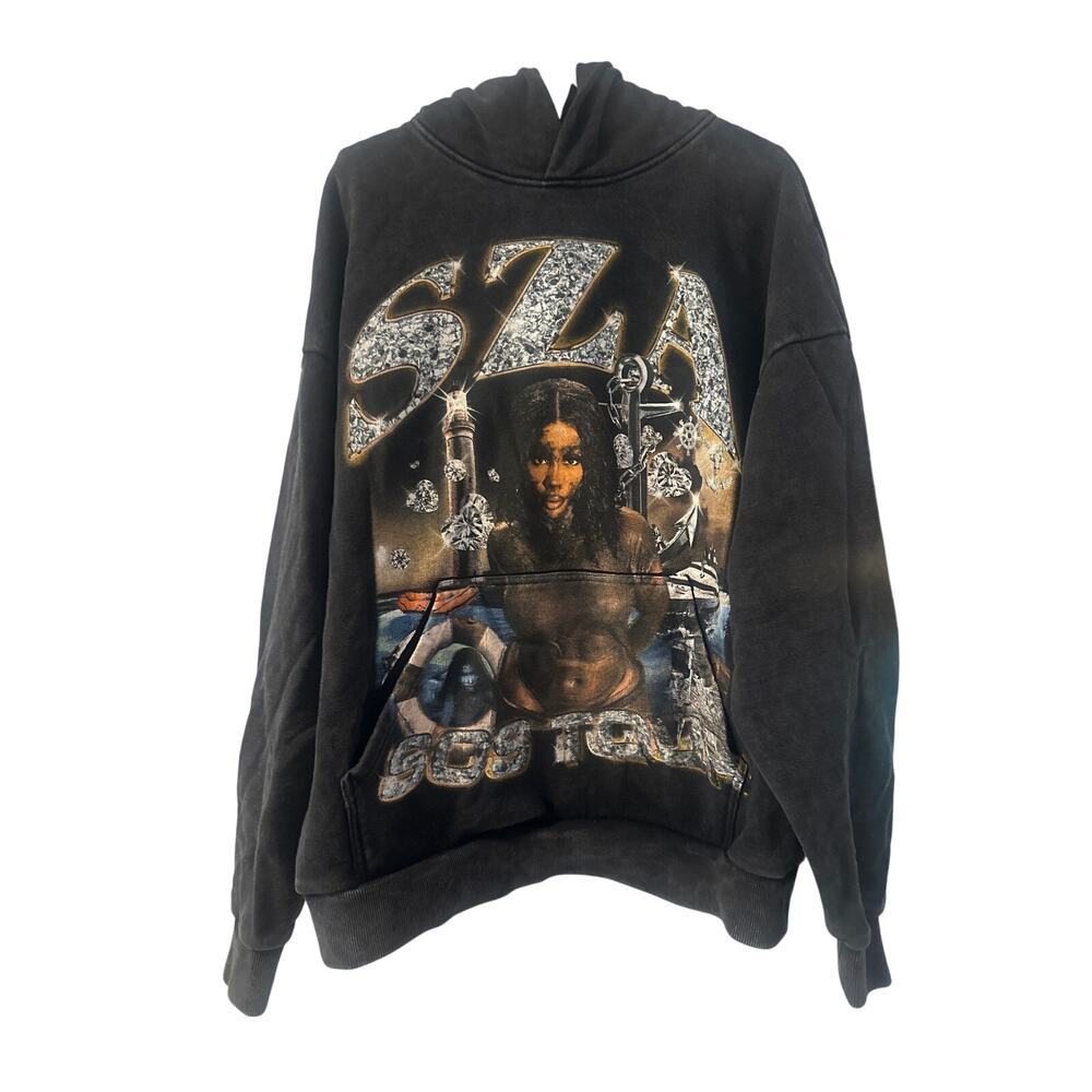 SZA SOS Tour Hoodie Sz small black comfy thick fabric